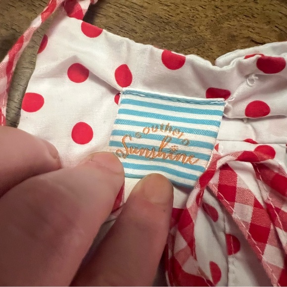 Southern Sunshine Smocked Strawberry Polka Dot Kids Bubble Romper Size 2T - Picture 5 of 8